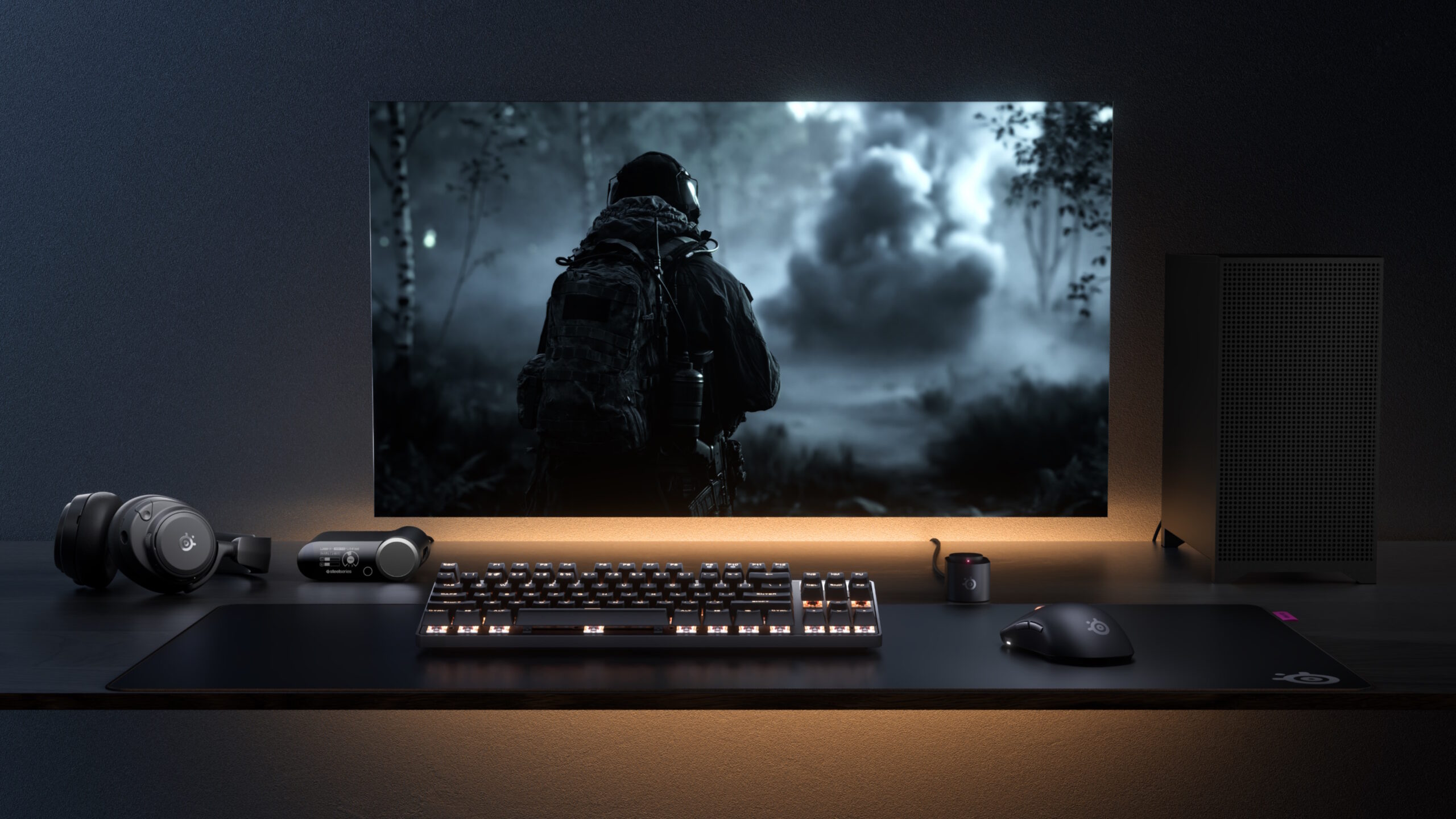 SteelSeries sensei_pro_black_context_desk_front_4k_wide